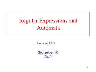 Regular Expressions and Automata