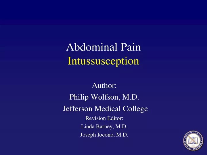 abdominal pain intussusception