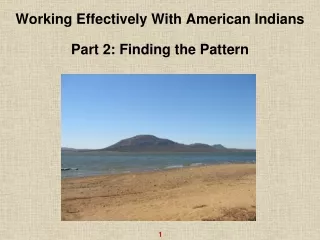 Working Effectively With American Indians Part 2: Finding the Pattern