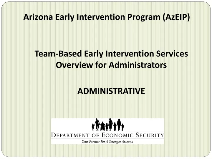 arizona early intervention program azeip