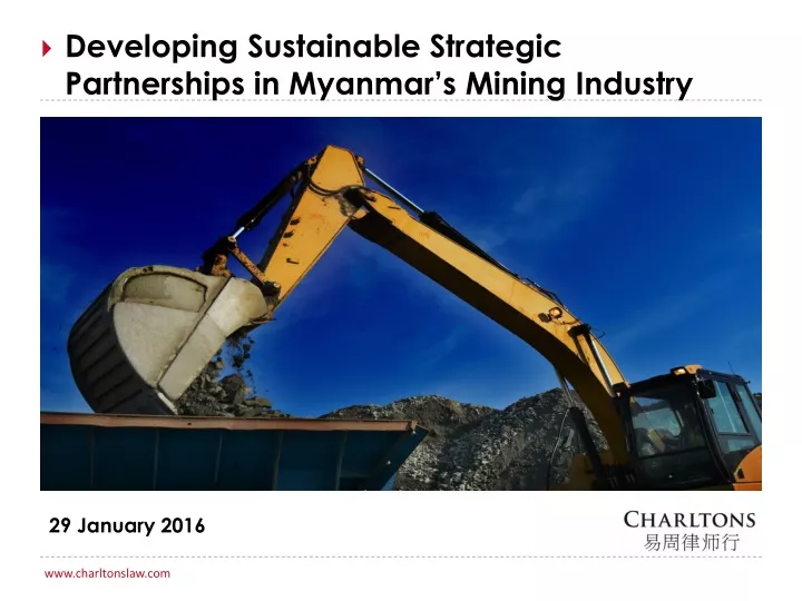 developing sustainable strategic partnerships in myanmar s mining industry