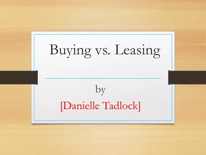 buying vs leasing