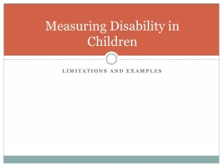 Measuring Disability in Children