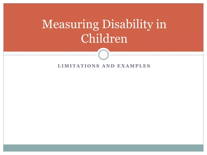 measuring disability in children
