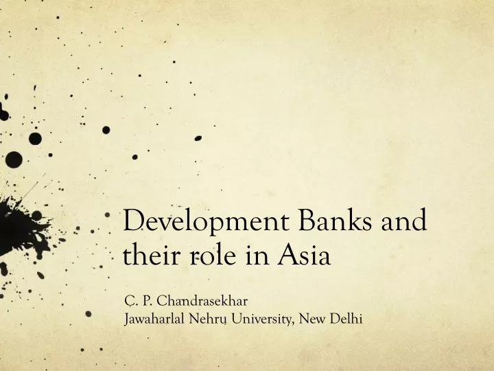development banks and their role in asia