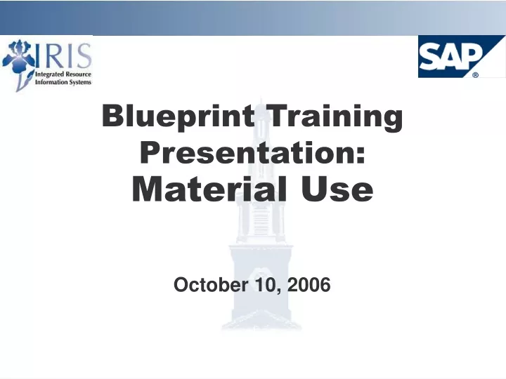 blueprint training presentation material use