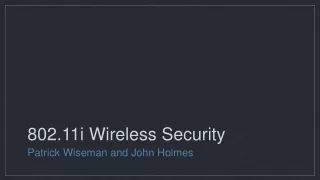 802.11i Wireless Security