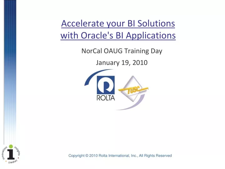 accelerate your bi solutions with oracle s bi applications