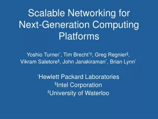 Scalable Networking for      Next-Generation Computing Platforms
