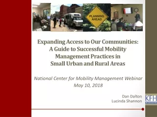 National Center for Mobility Management Webinar  May 10, 2018
