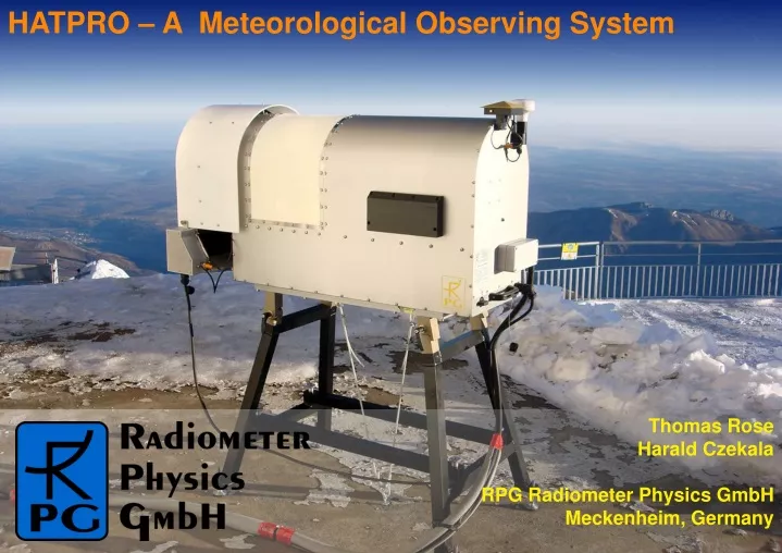 hatpro a meteorological observing system