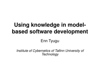 Using knowledge in model-based software development