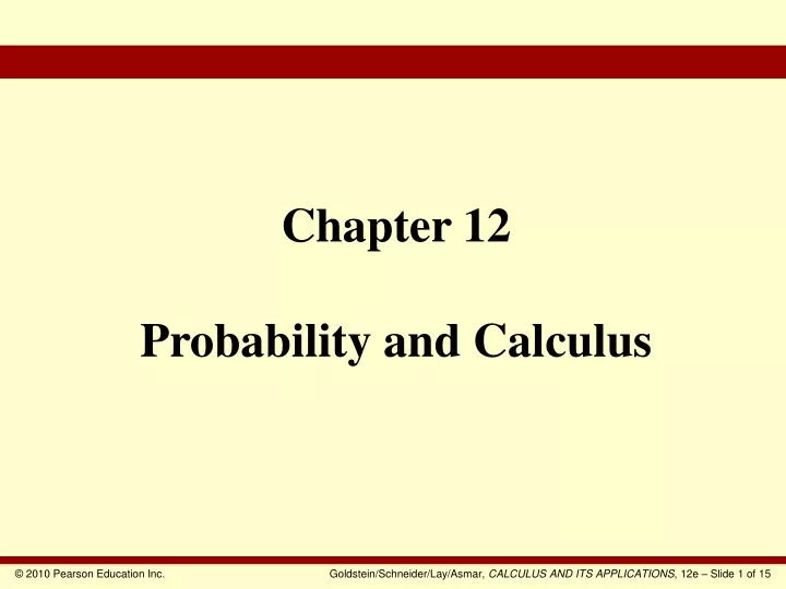 chapter 12 probability and calculus