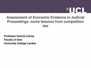 Assessment of Economic Evidence in Judicial Proceedings: some lessons from competition law