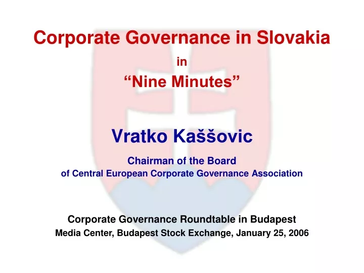 corporate governance in slovakia in nine minutes