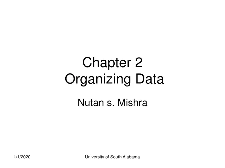 chapter 2 organizing data