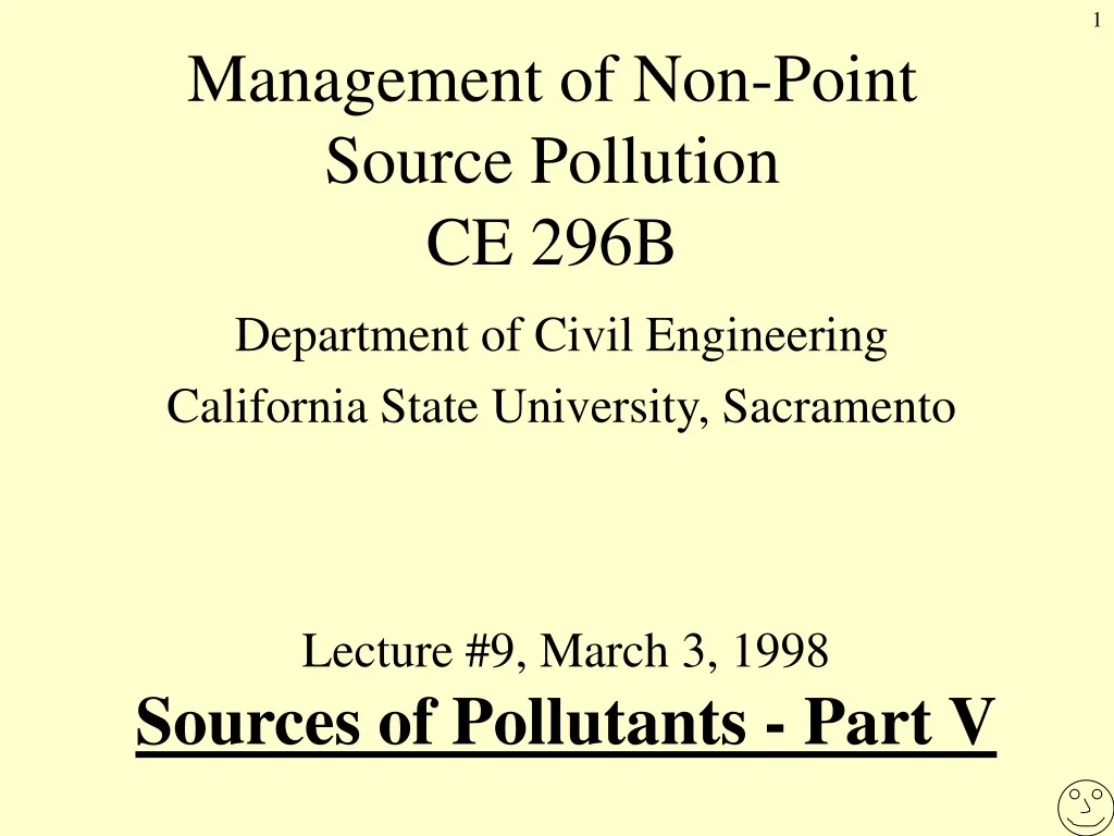 PPT - Management of Non-Point Source Pollution CE 296B PowerPoint ...