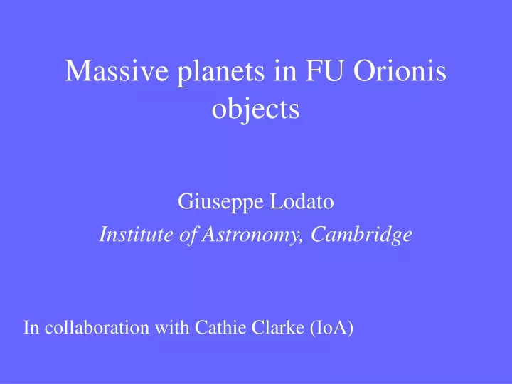 massive planets in fu orionis objects