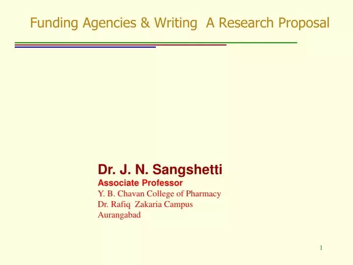 funding agencies writing a research proposal