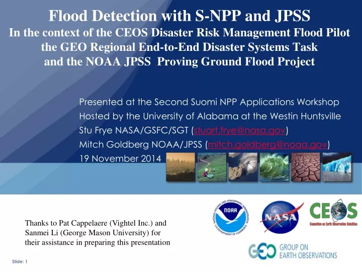flood detection with s npp and jpss