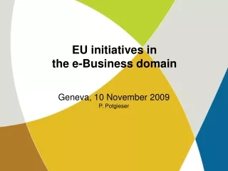 EU initiatives in the e-Business domain