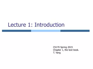 Lecture 1: Introduction