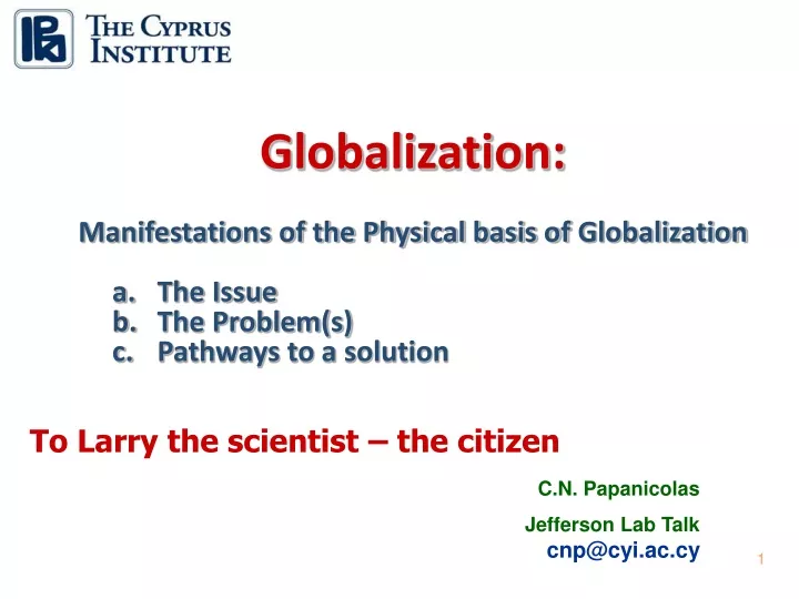 globalization manifestations of the physical