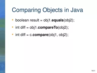 Comparing Objects in Java
