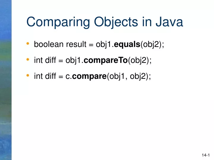 comparing objects in java