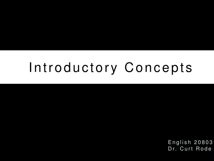 introductory concepts