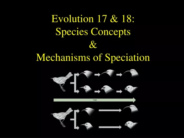 evolution 17 18 species concepts mechanisms of speciation