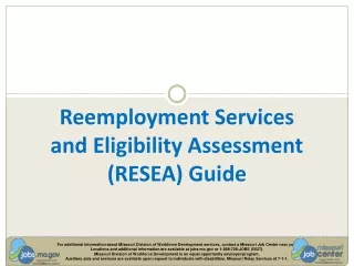 Reemployment Services and Eligibility Assessment (RESEA) Guide