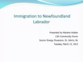 Immigration to Newfoundland Labrador