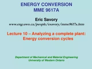 ENERGY CONVERSION MME 9617A Eric Savory eng.uwo/people/esavory/mme9617a.htm