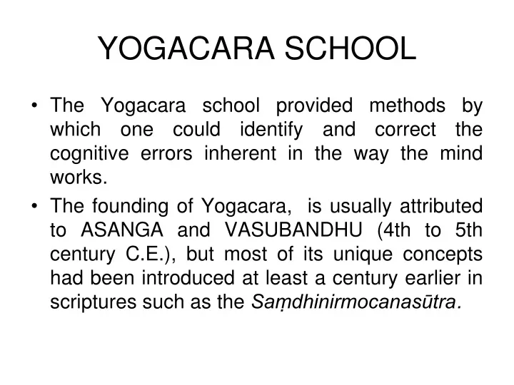yogacara school