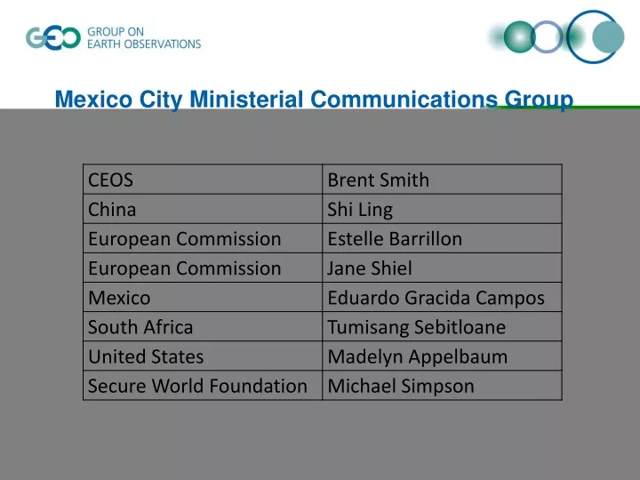 mexico city ministerial communications group
