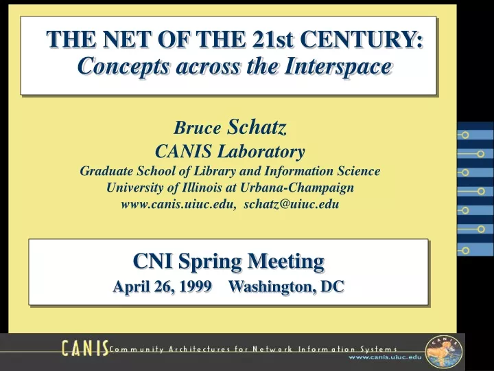 the net of the 21st century concepts across the interspace