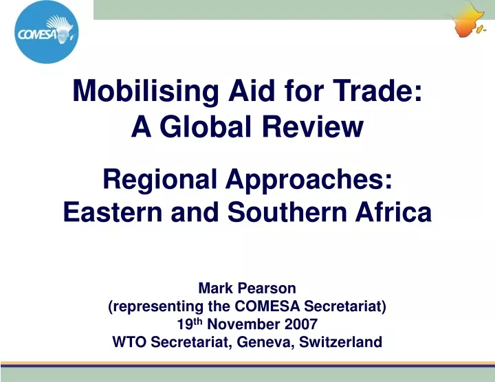 mobilising aid for trade a global review regional