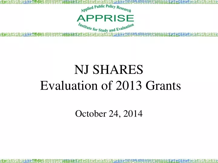 nj shares evaluation of 2013 grants