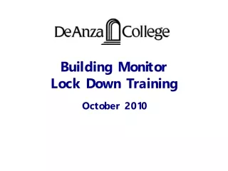 Building Monitor Lock Down Training