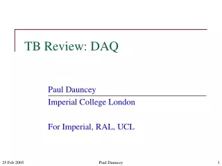 TB Review: DAQ