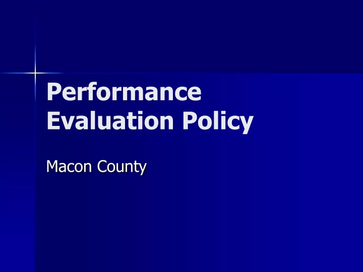 performance evaluation policy