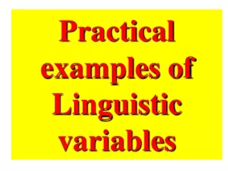Practical examples of Linguistic variables