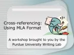 Cross-referencing: Using MLA Format - slide 1