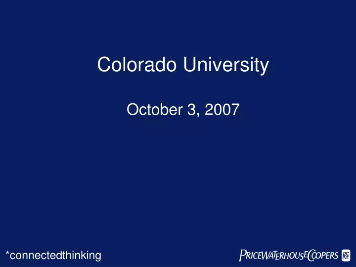 colorado university october 3 2007
