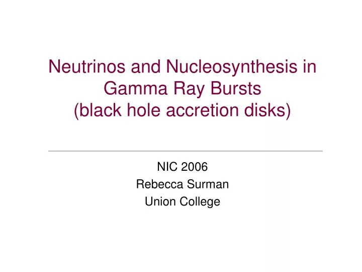 neutrinos and nucleosynthesis in gamma ray bursts black hole accretion disks