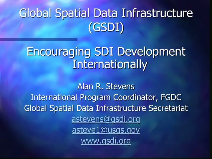 global spatial data infrastructure gsdi