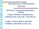 Introduction to Information Systems - slide 1