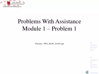 Problems With Assistance Module 1 – Problem 1