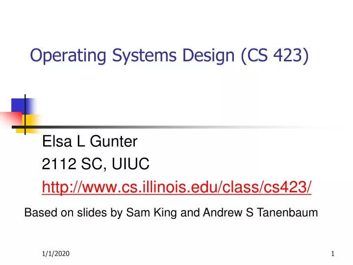 operating systems design cs 423